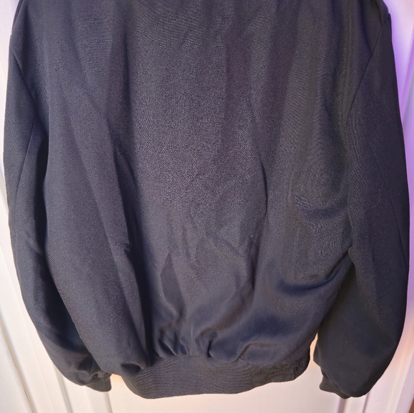 Mens Black Bomber Jacket Size 40L Wool Blend by Neptune Garment Co. - Picture 4 of 4